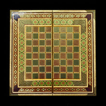 Load image into Gallery viewer, Handmade Inlaid Khatam Kari Backgammon, Chess & Checkers Board