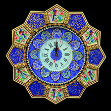 Load image into Gallery viewer, Handmade Inlaid & Enamel Khatam Kari and Mina Kari clocks Wall Hanging Wall Art