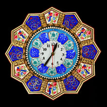 Load image into Gallery viewer, Handmade Inlaid & Enamel Khatam Kari and Mina Kari clocks Wall Hanging Wall Art