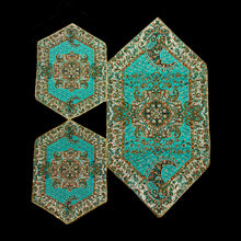 Load image into Gallery viewer, Handmade Termeh 3 Pieces Coffee Table Table Runner & Side Table Tablecloths
