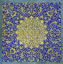 Load image into Gallery viewer, Farsi Calligraphy & Tile Design Persian Square Tablecloths