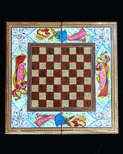 Load image into Gallery viewer, Handmade Inlaid Khatam Kari Backgammon, Chess & Checkers Board