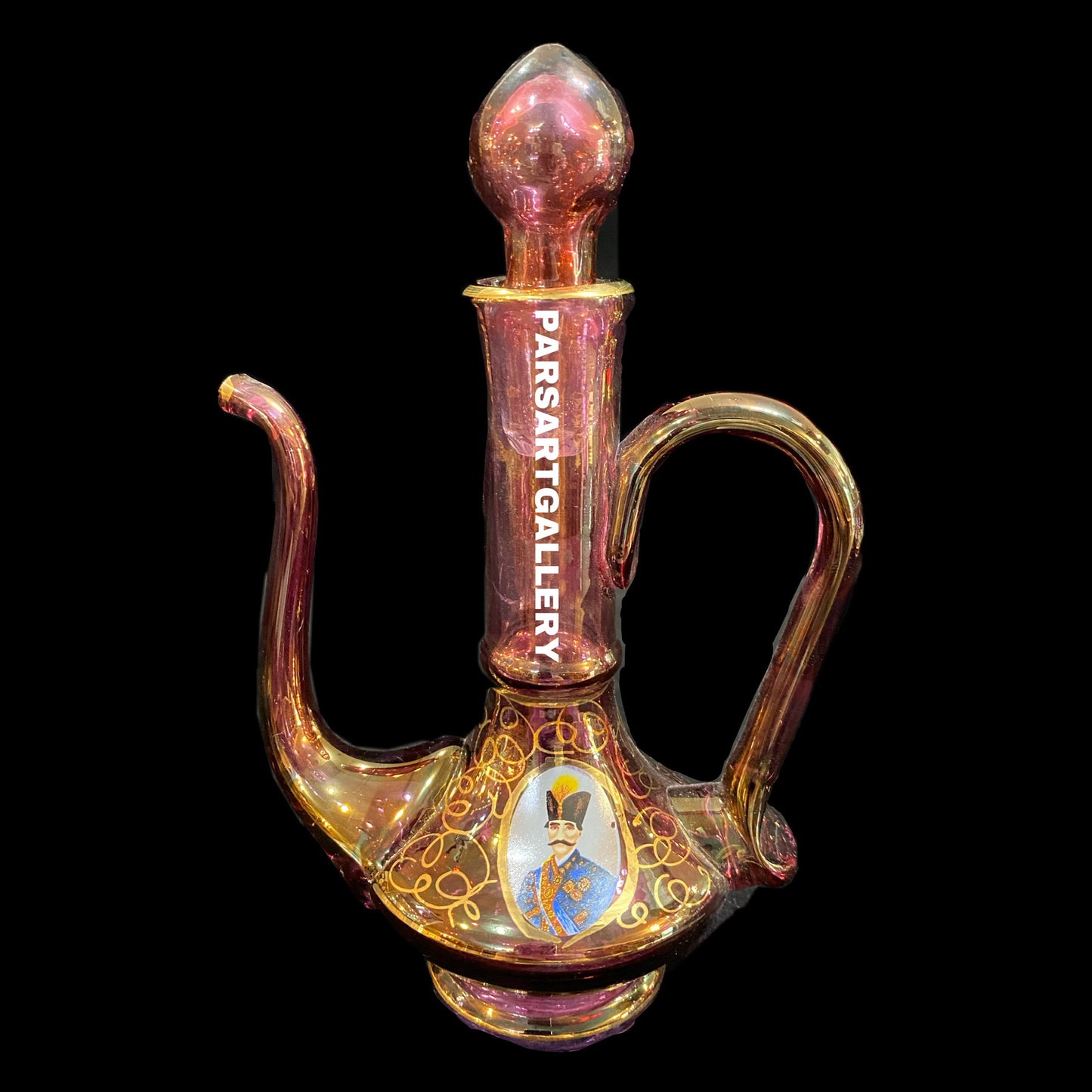 Set of Shah Abbasi Glasses, Tray & Bottle