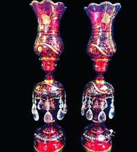 Load image into Gallery viewer, Hand Painted & Gold Plated Laleh Candle Holders Or Lights