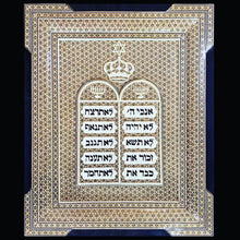 Load image into Gallery viewer, Handmade Inlaid & Hand Painted On Leather Ten Commandments