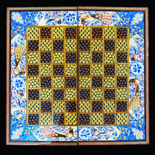 Load image into Gallery viewer, Handmade Inlaid Khatam Kari Backgammon, Chess & Checkers Board