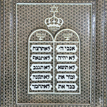 Load image into Gallery viewer, Handmade Inlaid & Hand Painted On Leather Ten Commandments