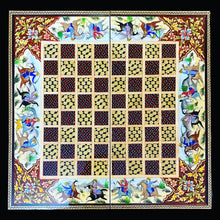 Load image into Gallery viewer, Handmade Inlaid Khatam Kari Backgammon, Chess & Checkers Board