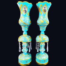 Load image into Gallery viewer, Hand Painted & Gold Plated Laleh Candle Holders Or Lights