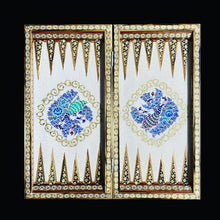 Load image into Gallery viewer, Handmade Inlaid Khatam Kari Backgammon, Chess & Checkers Board