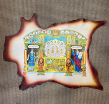 Load image into Gallery viewer, Handmade Inlaid & Hand Painted On Leather Ten Commandments