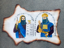 Load image into Gallery viewer, Handmade Inlaid & Hand Painted On Leather Ten Commandments