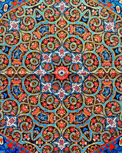 Load image into Gallery viewer, Farsi Calligraphy & Tile Design Persian Round tablecloths