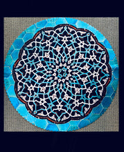 Load image into Gallery viewer, Farsi Calligraphy & Tile Design Persian Round tablecloths