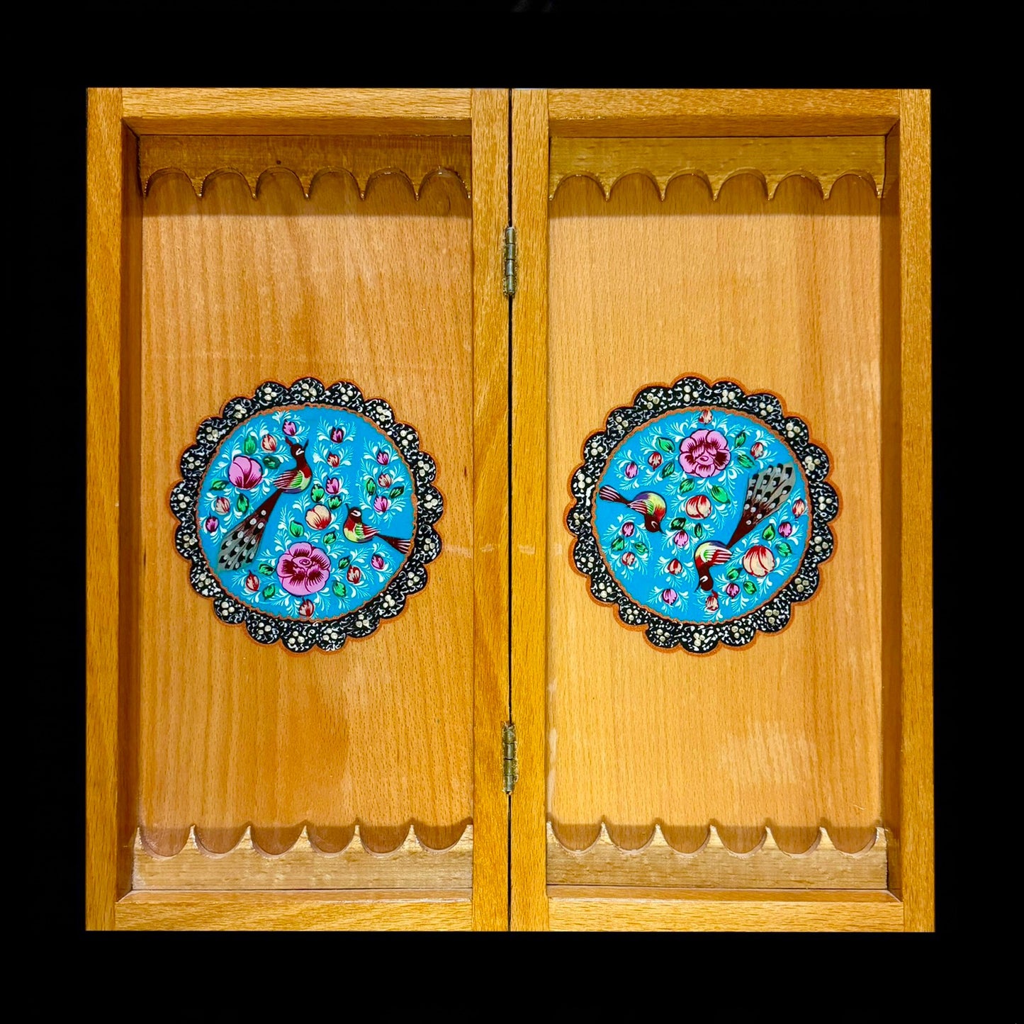 Handmade Inlaid Khatam Kari Backgammon, Chess & Checkers Board