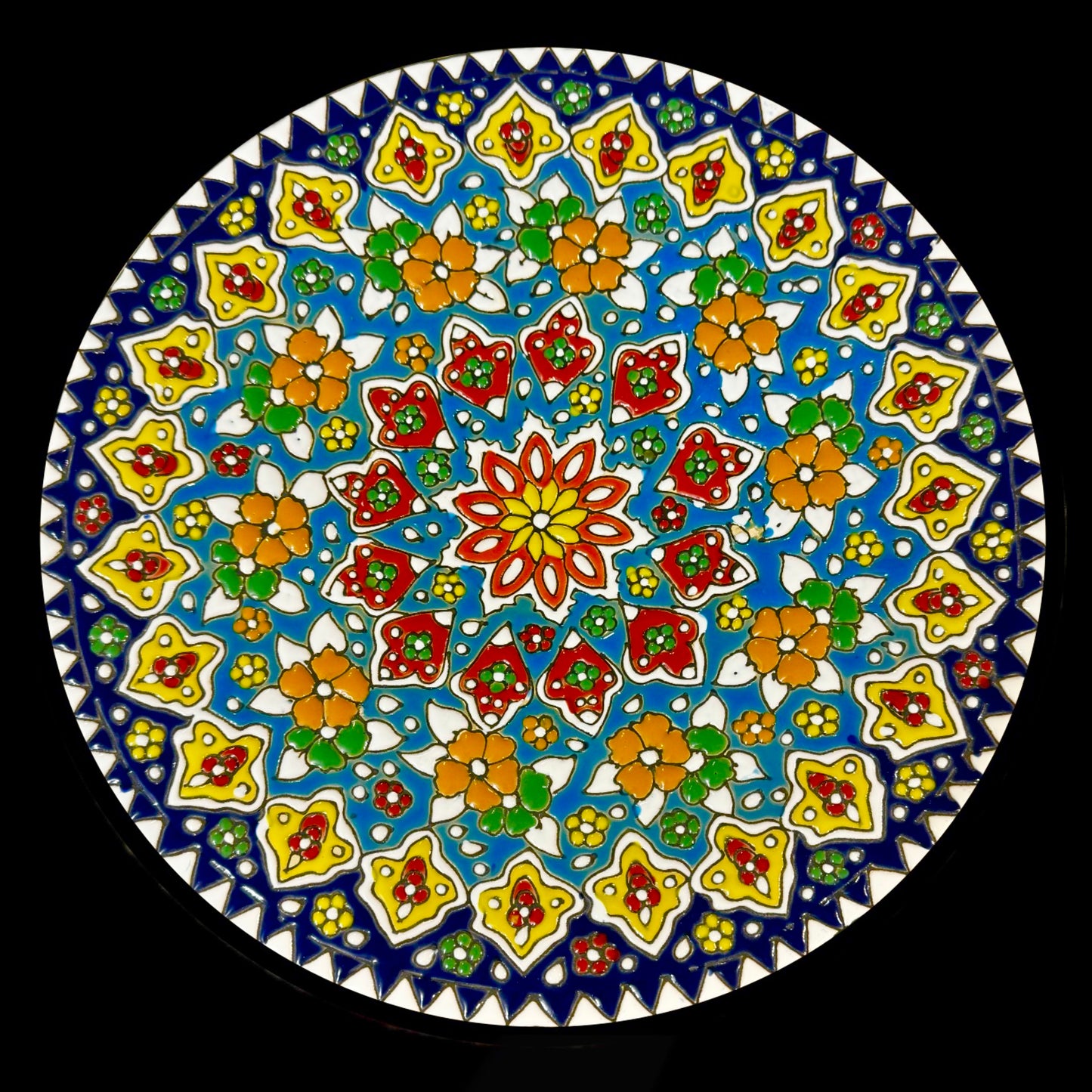 Hand Painted Enamel on Clay Plates Minakari Wall Hanging Wall Art