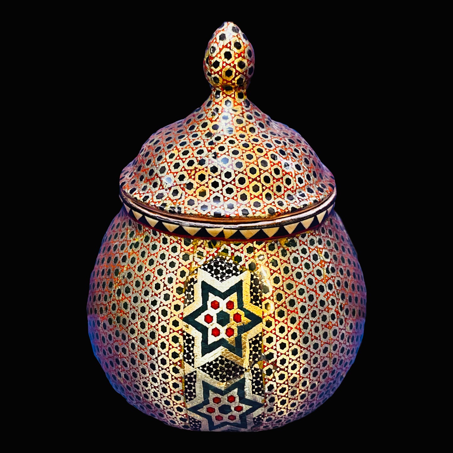 Handmade Inlaid On Copper Khatam Kari Dishes