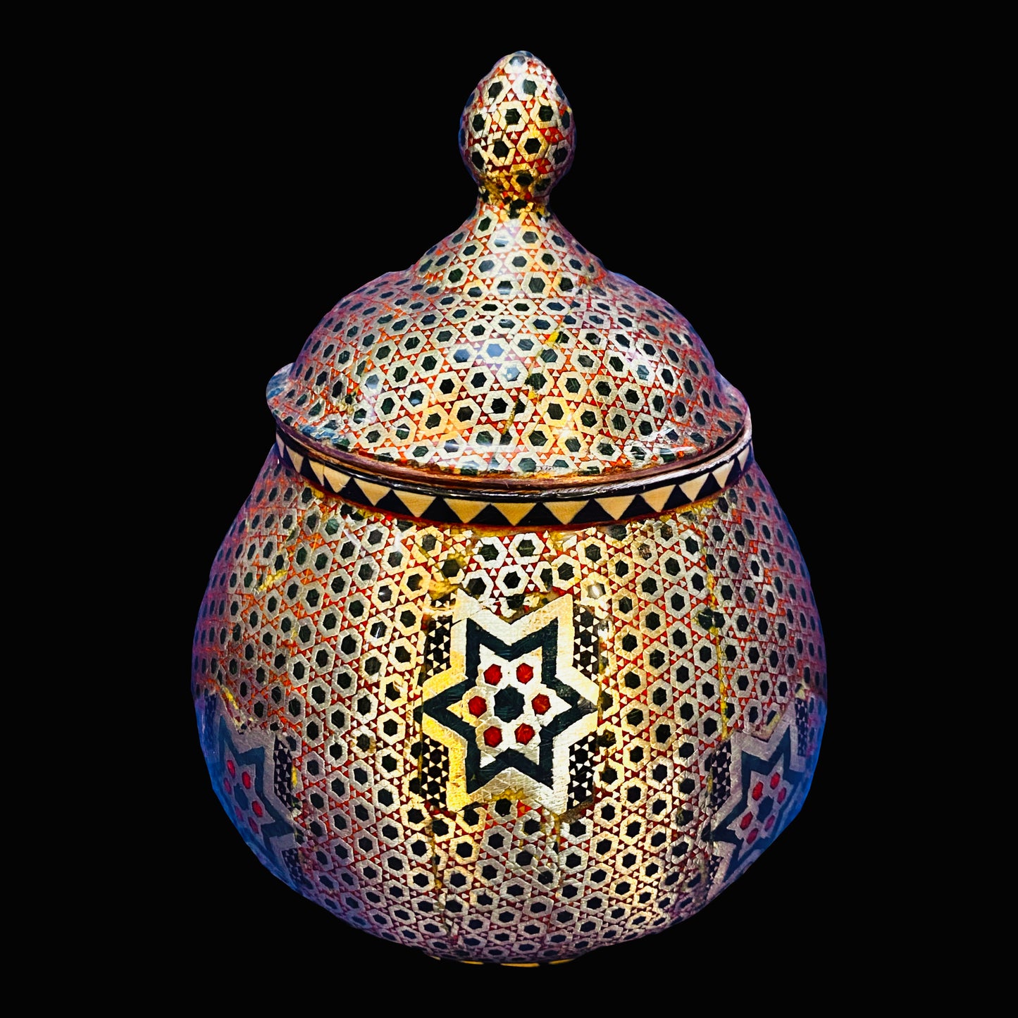 Handmade Inlaid On Copper Khatam Kari Dishes