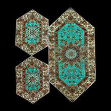 Load image into Gallery viewer, Handmade Termeh 3 Pieces Coffee Table Table Runner &amp; Side Table Tablecloths

