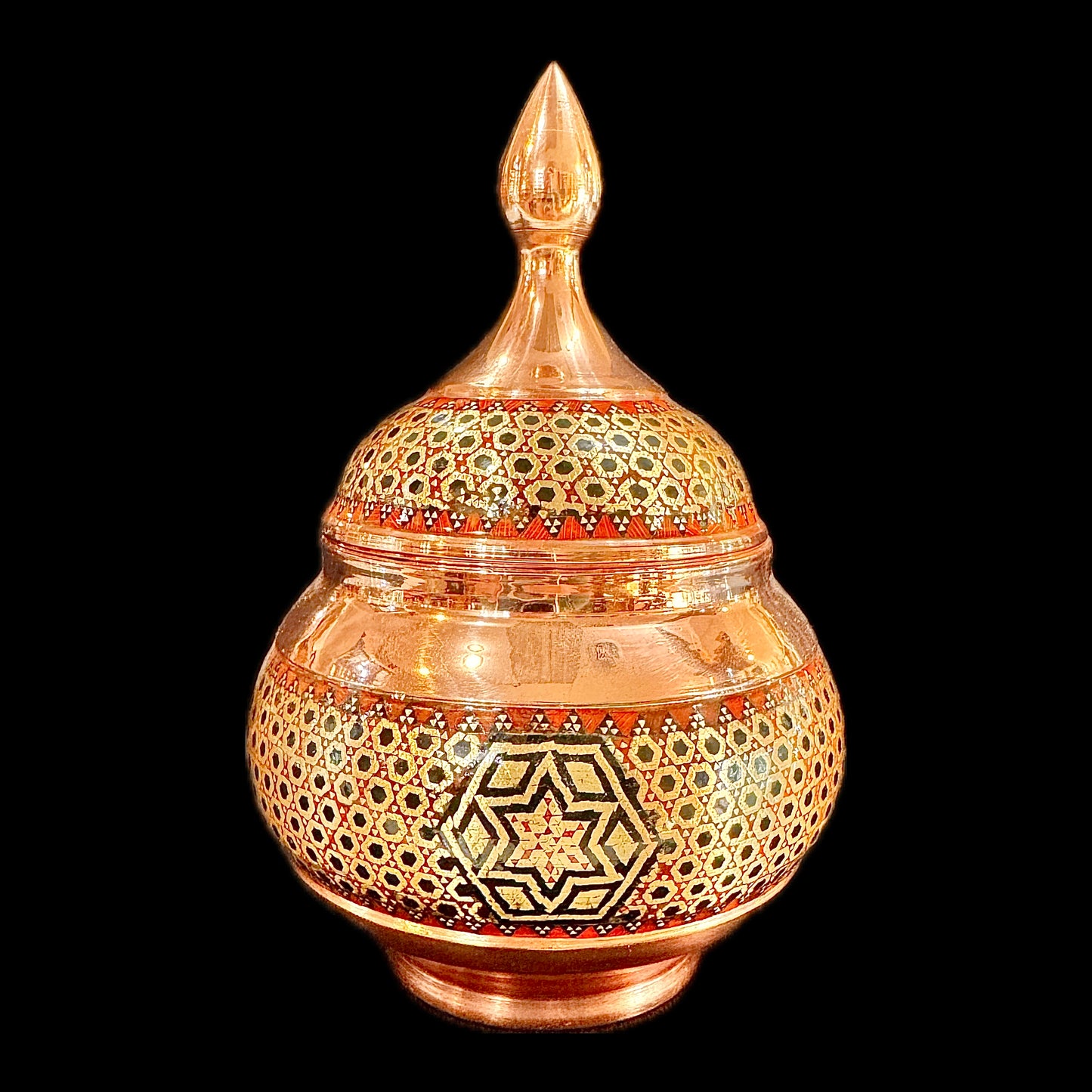 Handmade Inlaid On Copper Khatam Kari Dishes