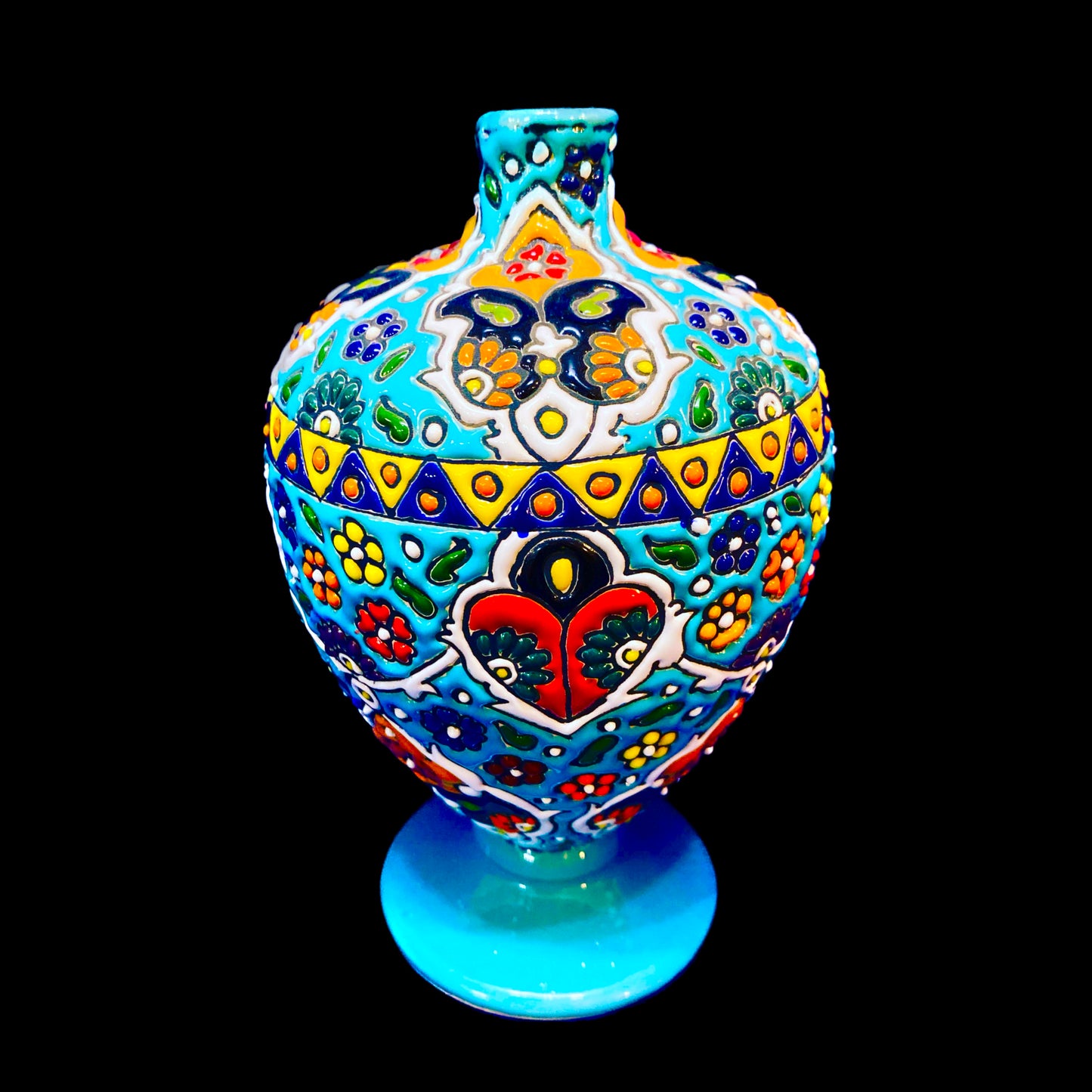 Hand Painted Enamel On Clay Minakari Vases