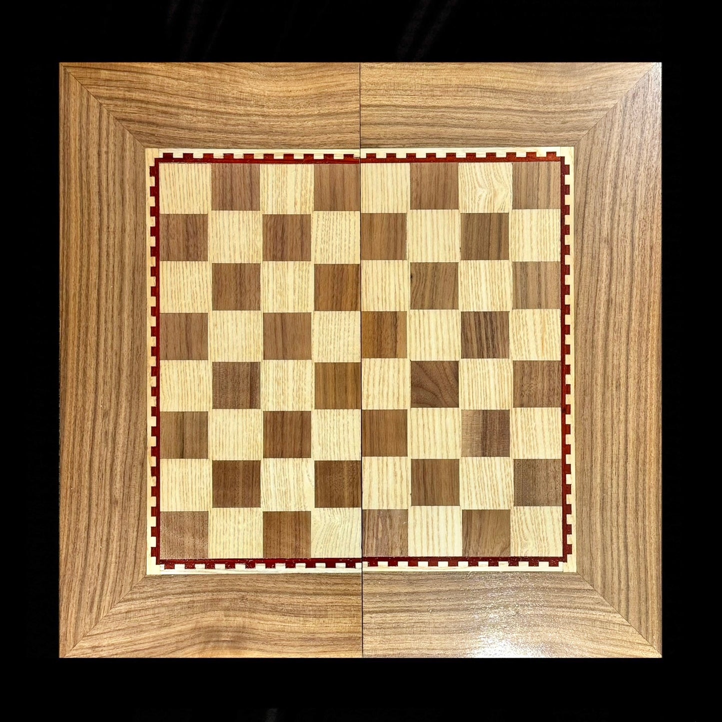 Handmade wooden backgammon,chess & checkers