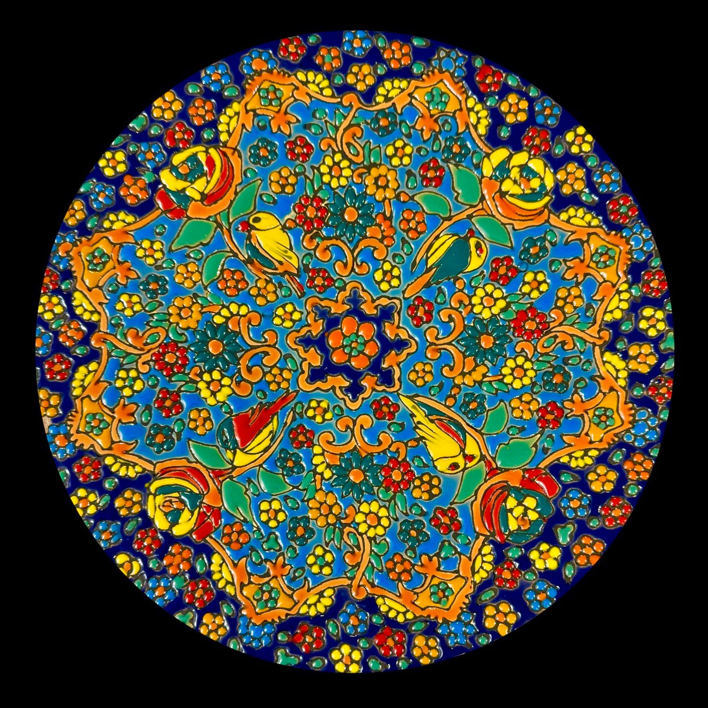 Hand Painted Enamel on Clay Plates Minakari Wall Hanging Wall Art