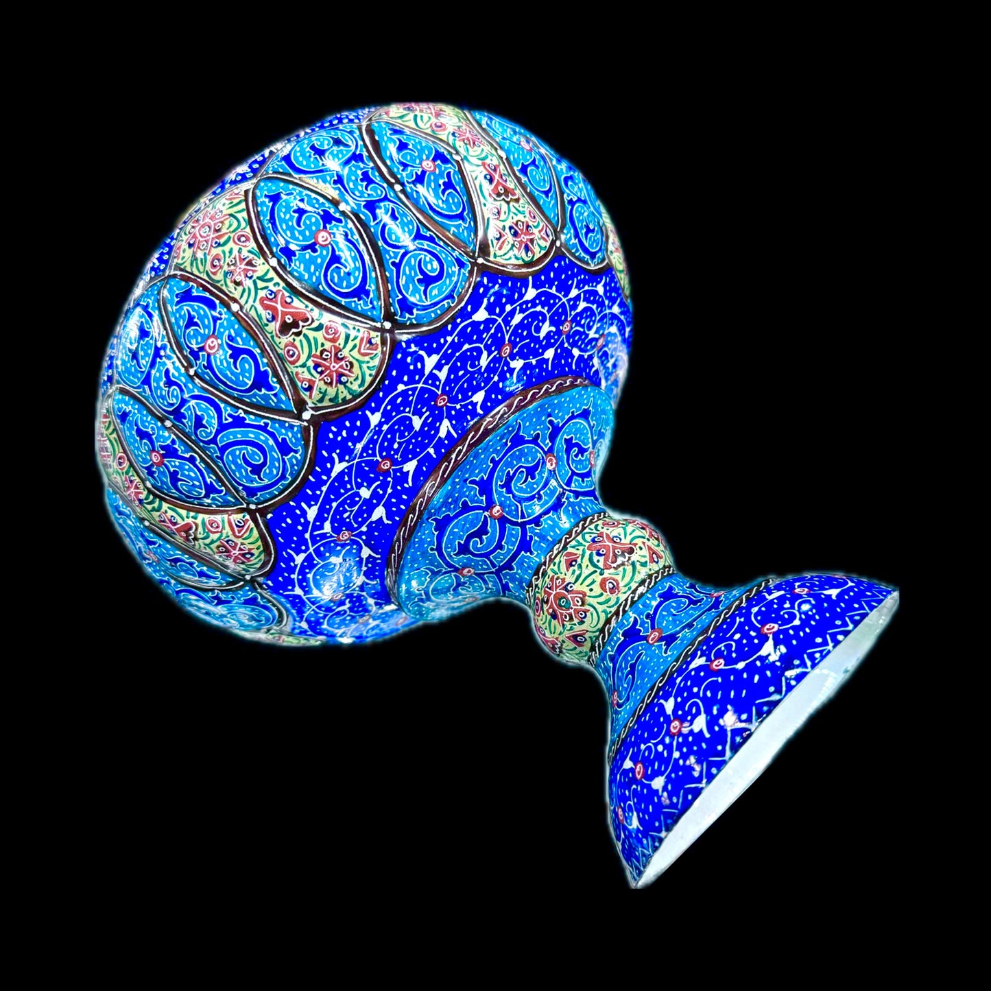 Hand Painted Enamel On Copper Mina Kari Candy Bowl
