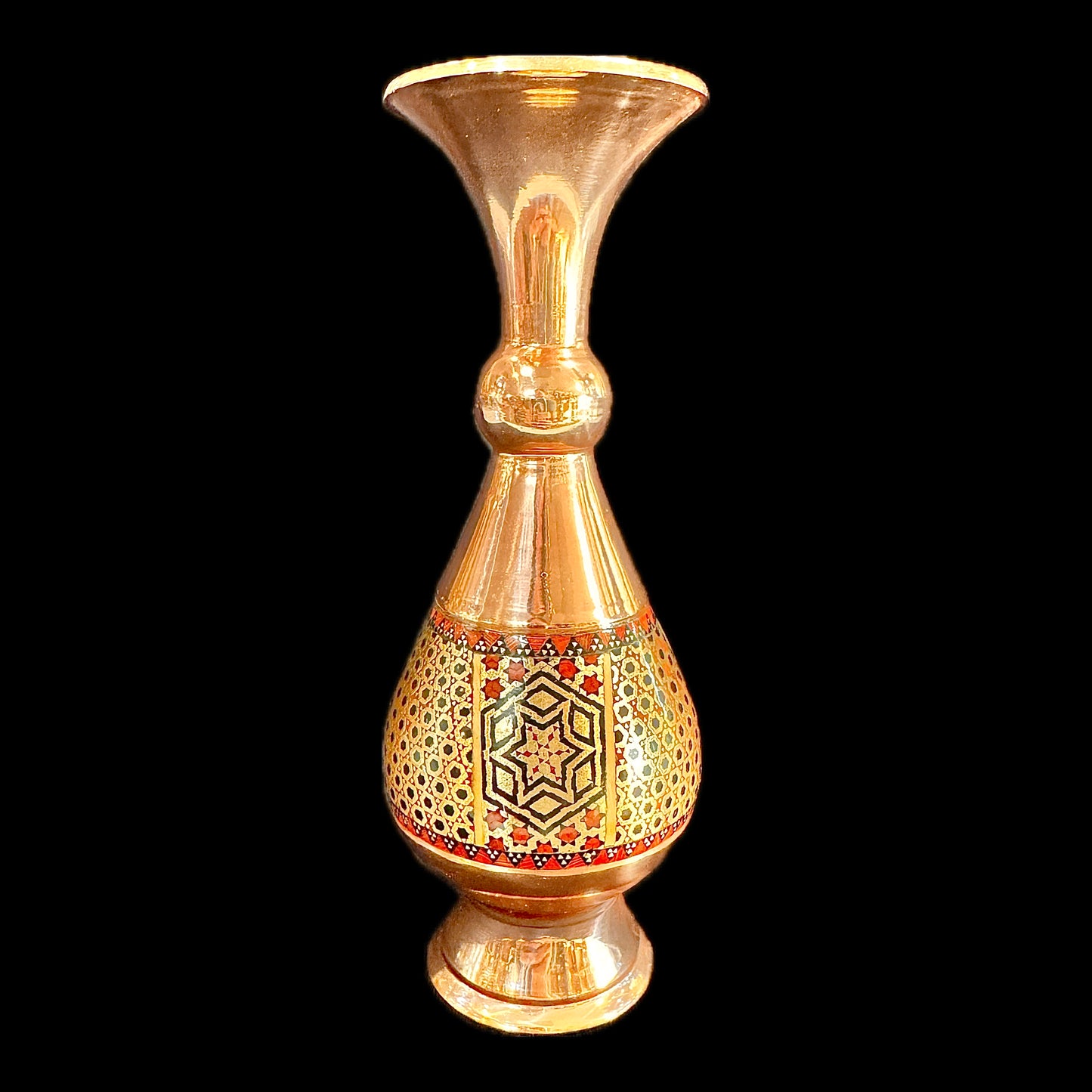 Handmade Inlaid On Copper Khatam Kari Vases