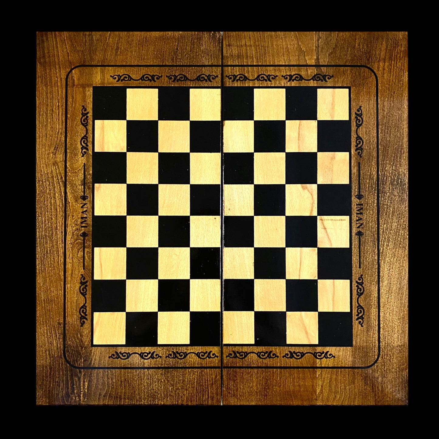 Handmade wooden backgammon,chess & checkers