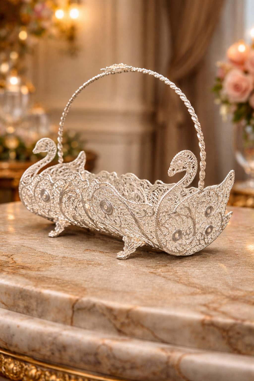 Handmade filigree dishes, cutlery holder,vases,tissue box, napkin holder & bucket
