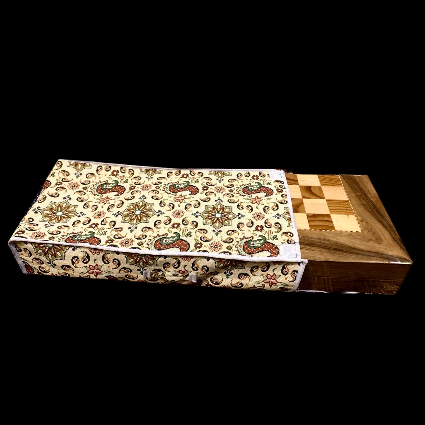 Handmade Walnut Wood Backgammon, Chess & Checkers