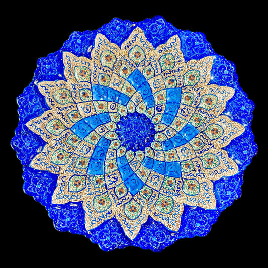 Hand Painted Enamel on Copper Mina kari Plates Wall Hanging Wall Art