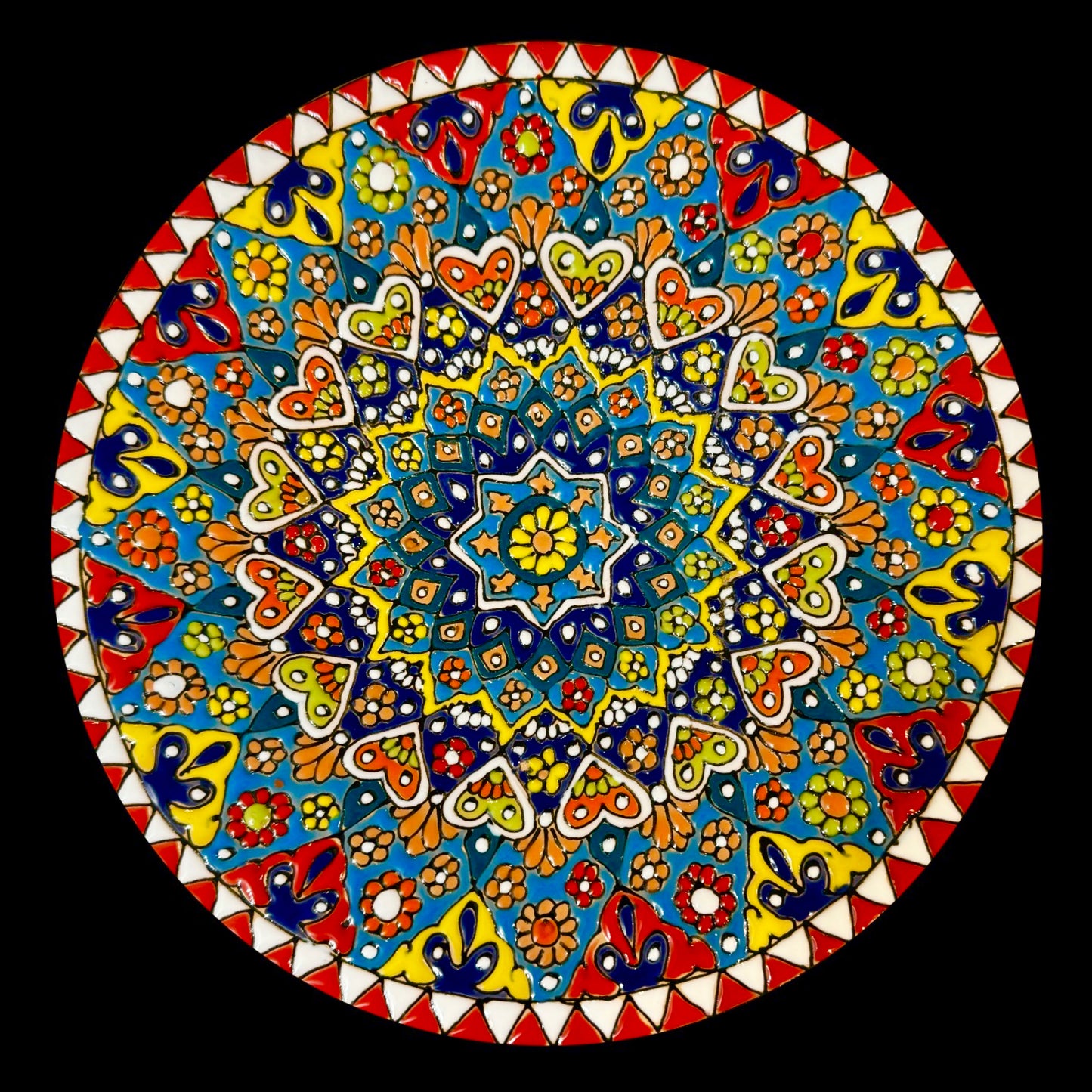 Hand Painted Enamel on Clay Plates Minakari Wall Hanging Wall Art