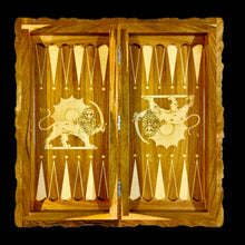Load image into Gallery viewer, Handmade Walnut Wood Backgammon, Chess &amp; Checkers
