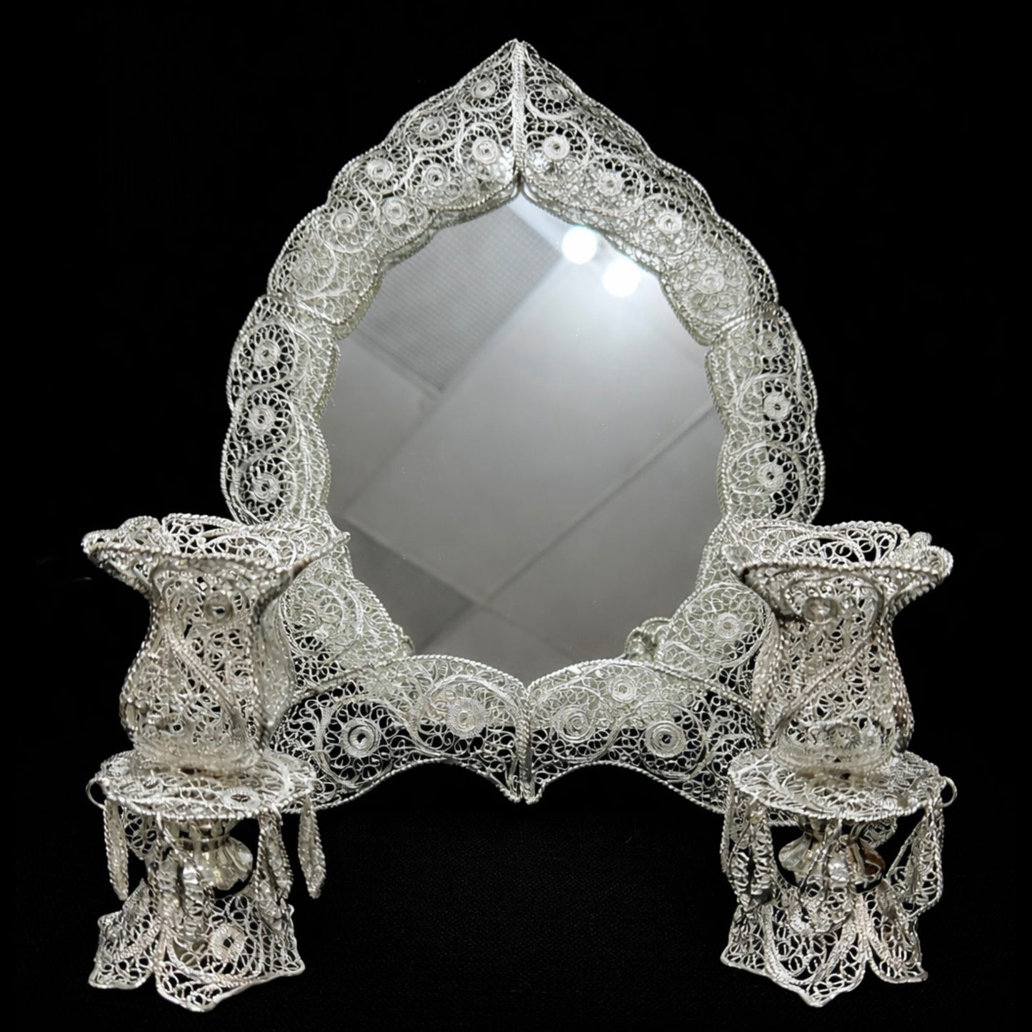Handmade Filigree Mirror & Candle Holders