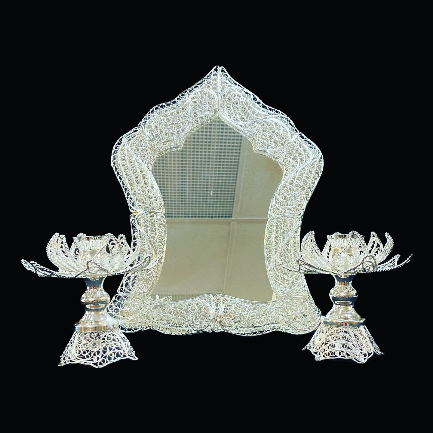 Handmade Filigree Mirror & Candle Holders