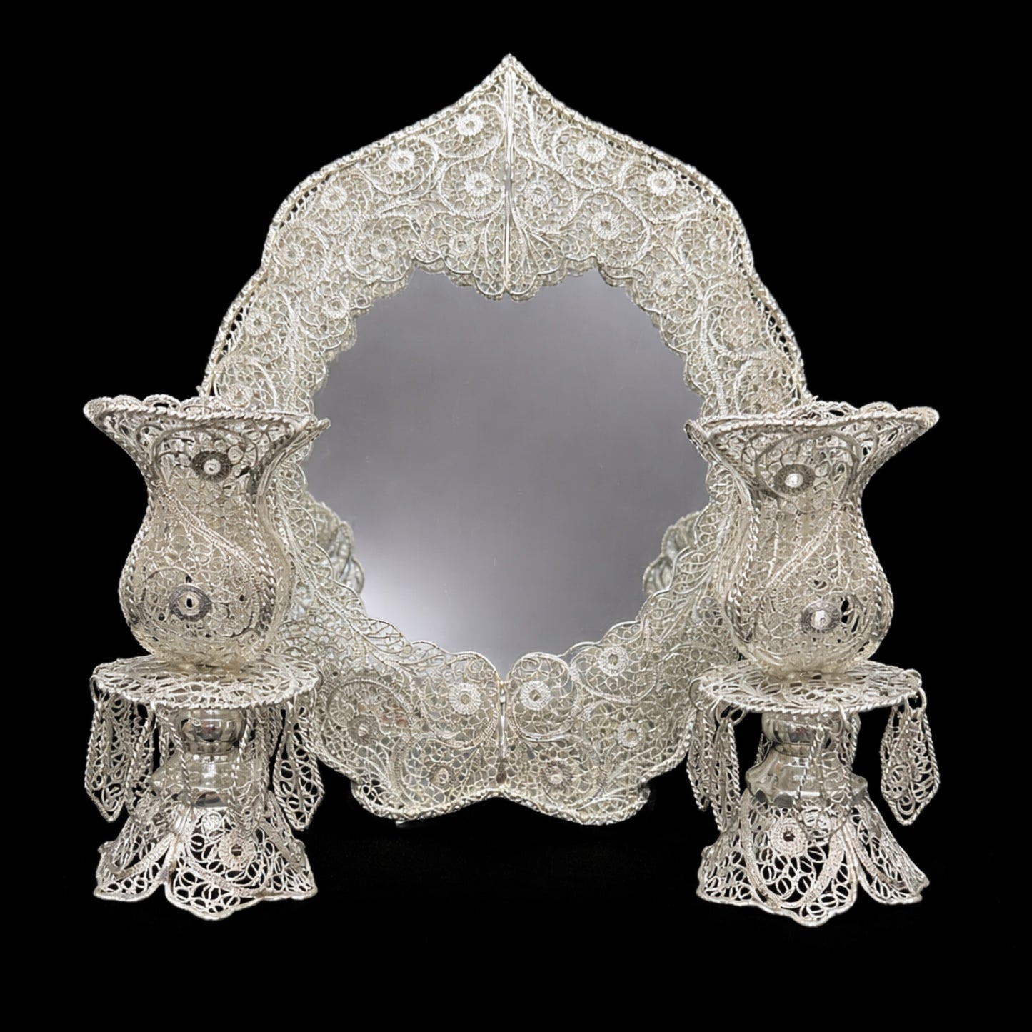 Handmade Filigree Mirror & Candle Holders