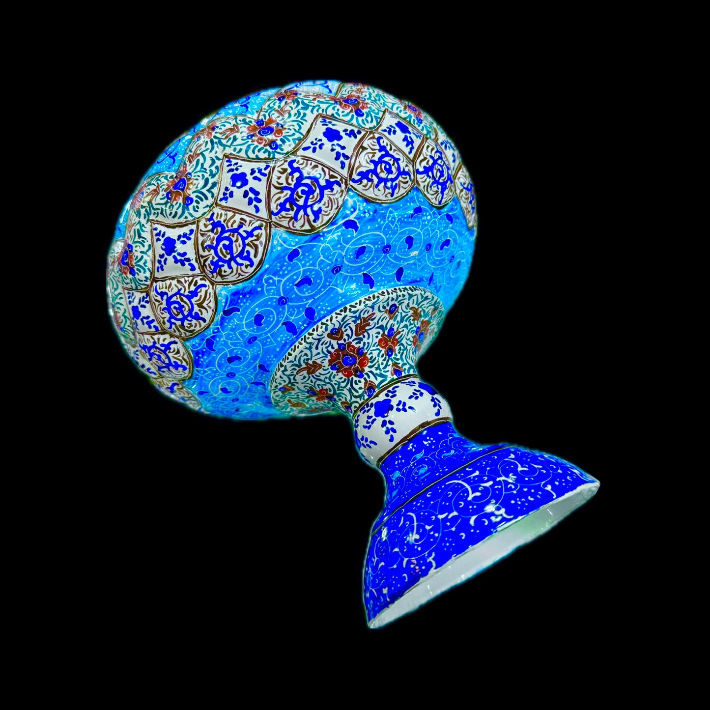 Hand Painted Enamel On Copper Mina Kari Candy Bowl