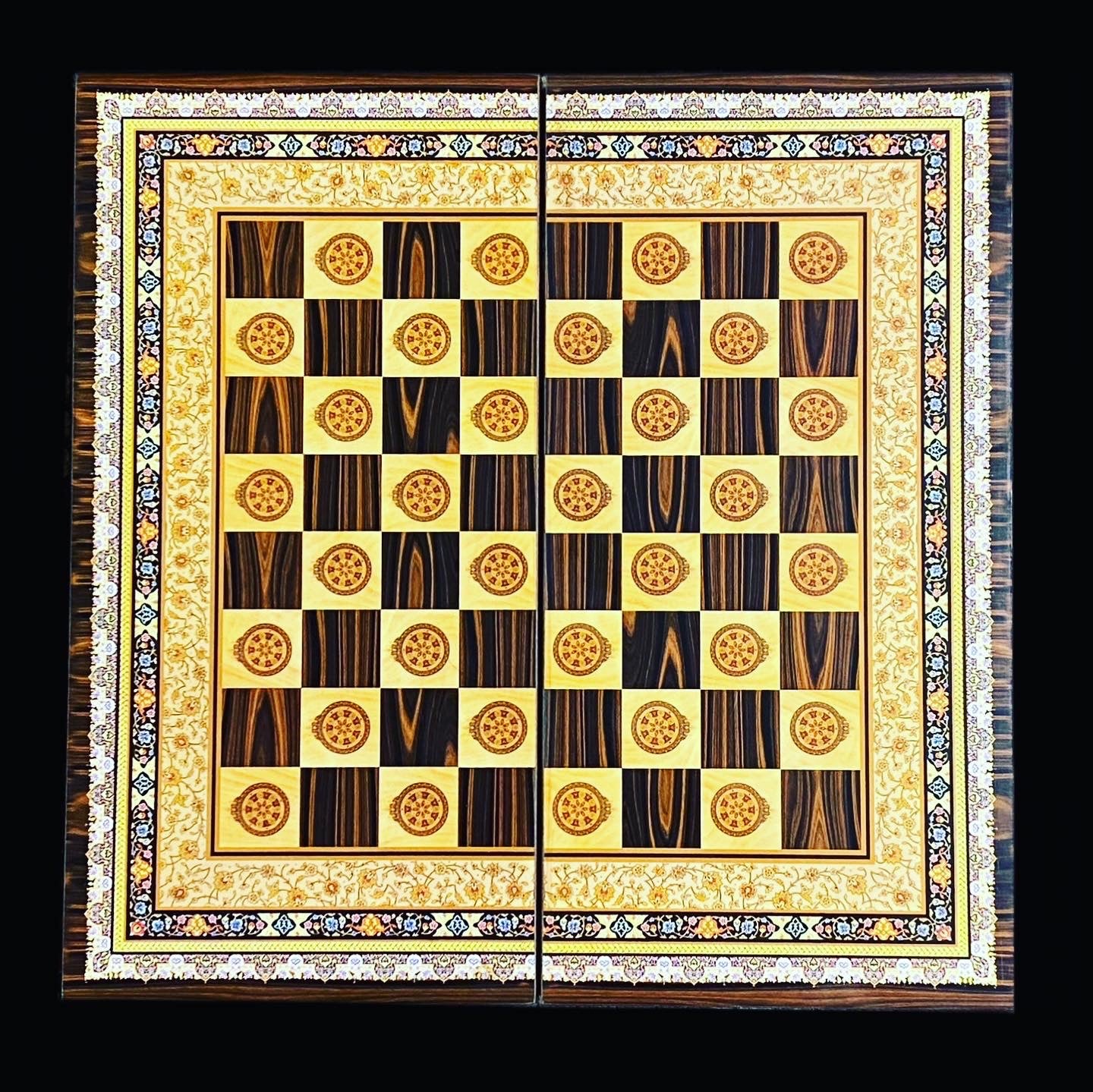 Handmade wooden backgammon,chess & checkers