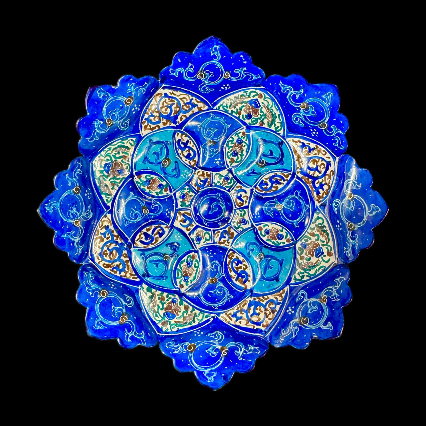 Hand Painted Enamel on Copper Mina kari Plates Wall Hanging Wall Art