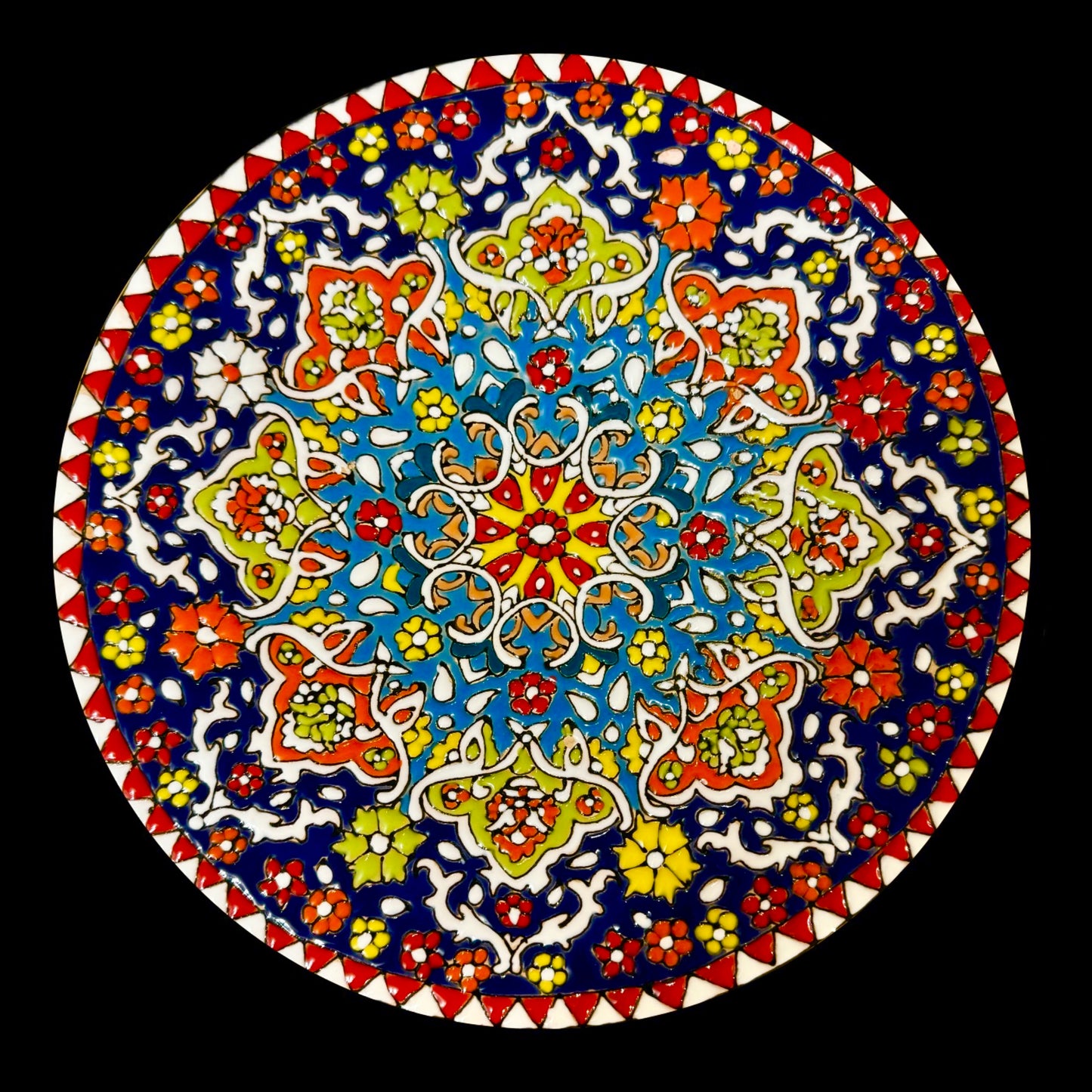 Hand Painted Enamel on Clay Plates Minakari Wall Hanging Wall Art