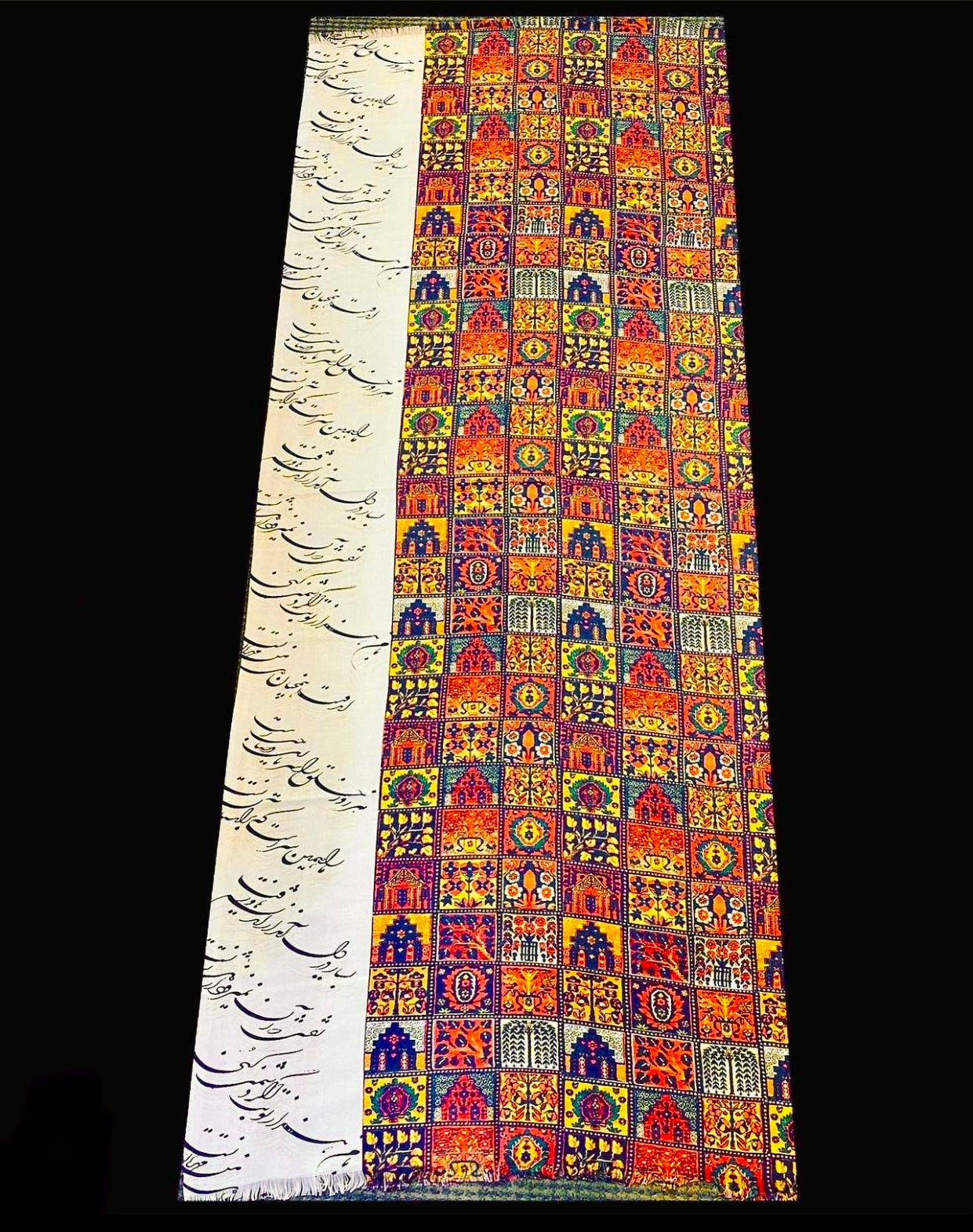Persian Tile Style & Farsi Calligraphy Scarves