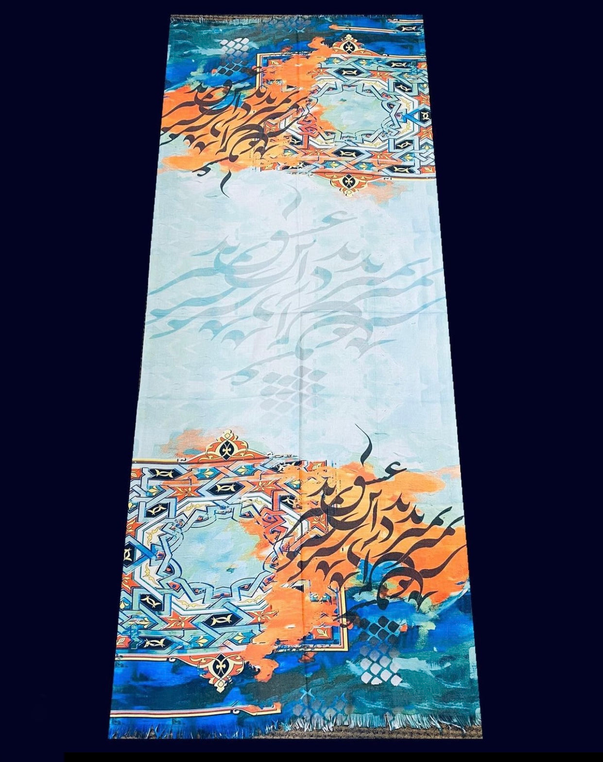 Persian Tile Style & Farsi Calligraphy Scarves