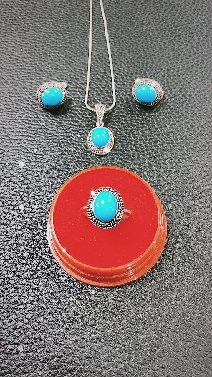 925 Sterling Silver Turquoise Sets – Pars Art Gallery