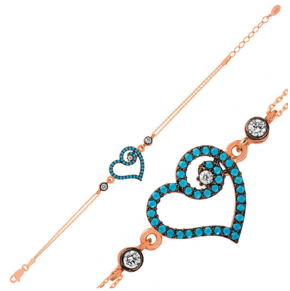 925 Sterling Silver Heart Necklaces & Bracelets