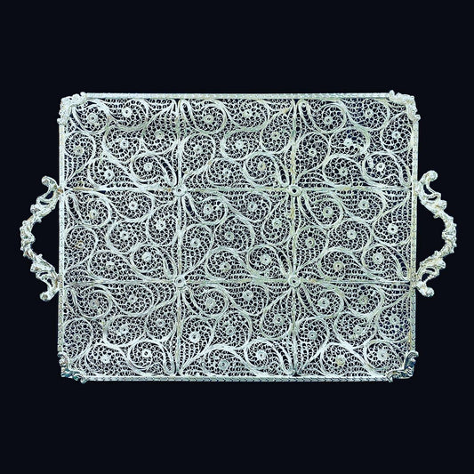 Handmade Filigree Silver & Gold Plated Trays