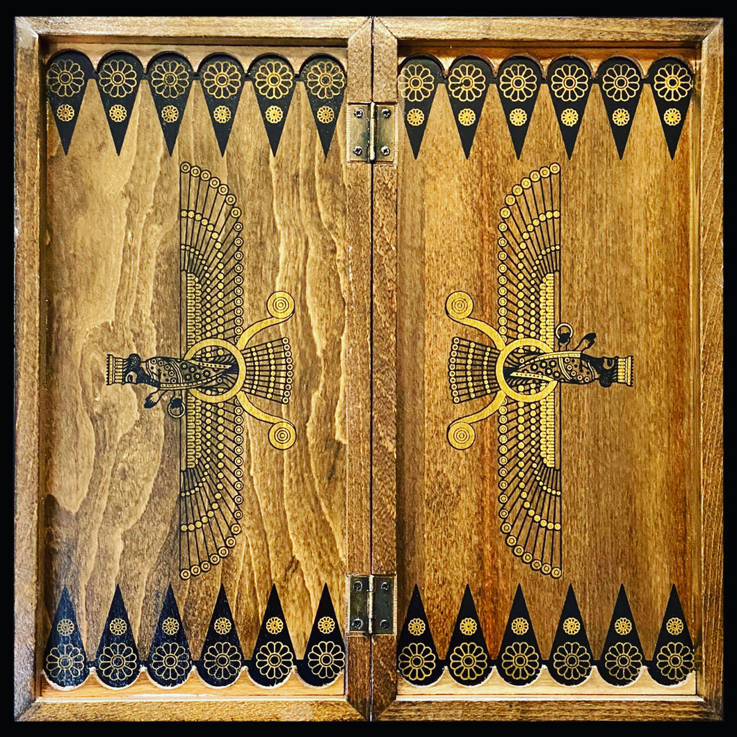Handmade wooden backgammon,chess & checkers