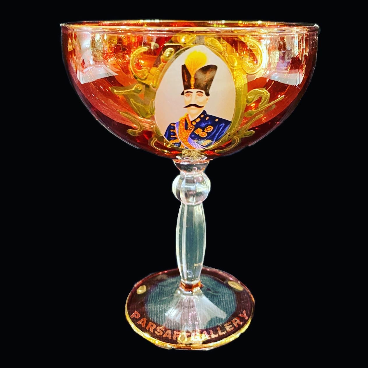Set of Shah Abbasi Glasses, Tray & Bottle