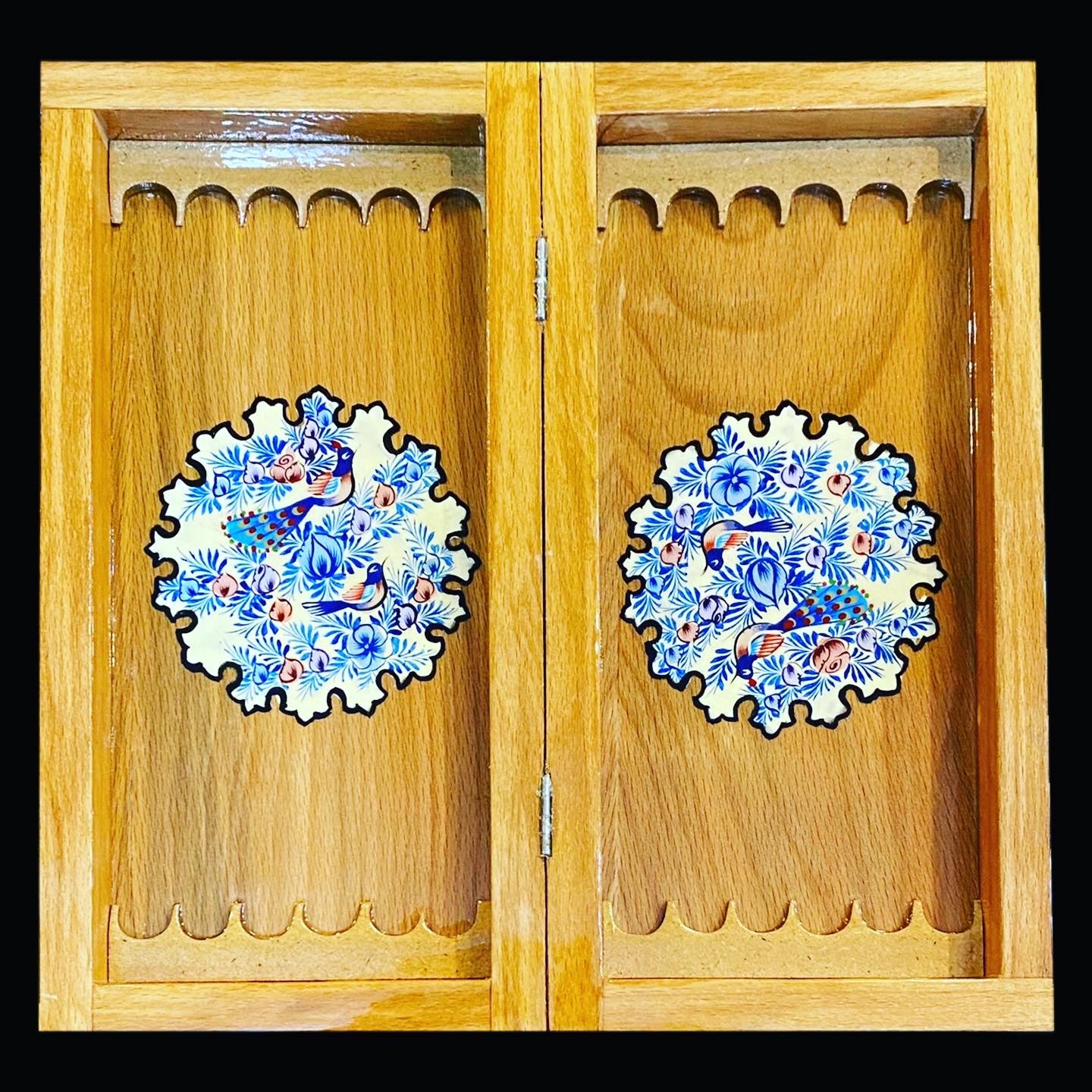 Handmade Inlaid Khatam Kari Backgammon, Chess & Checkers Board